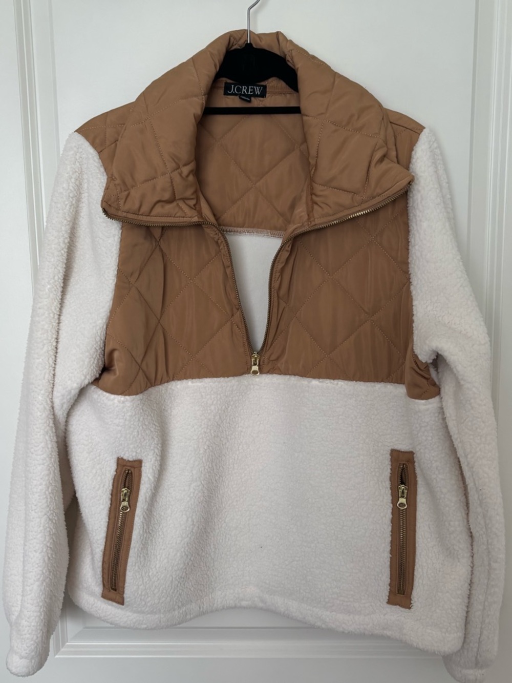 J Crew Sherpa Fleece Half-zip Pullover Jacket